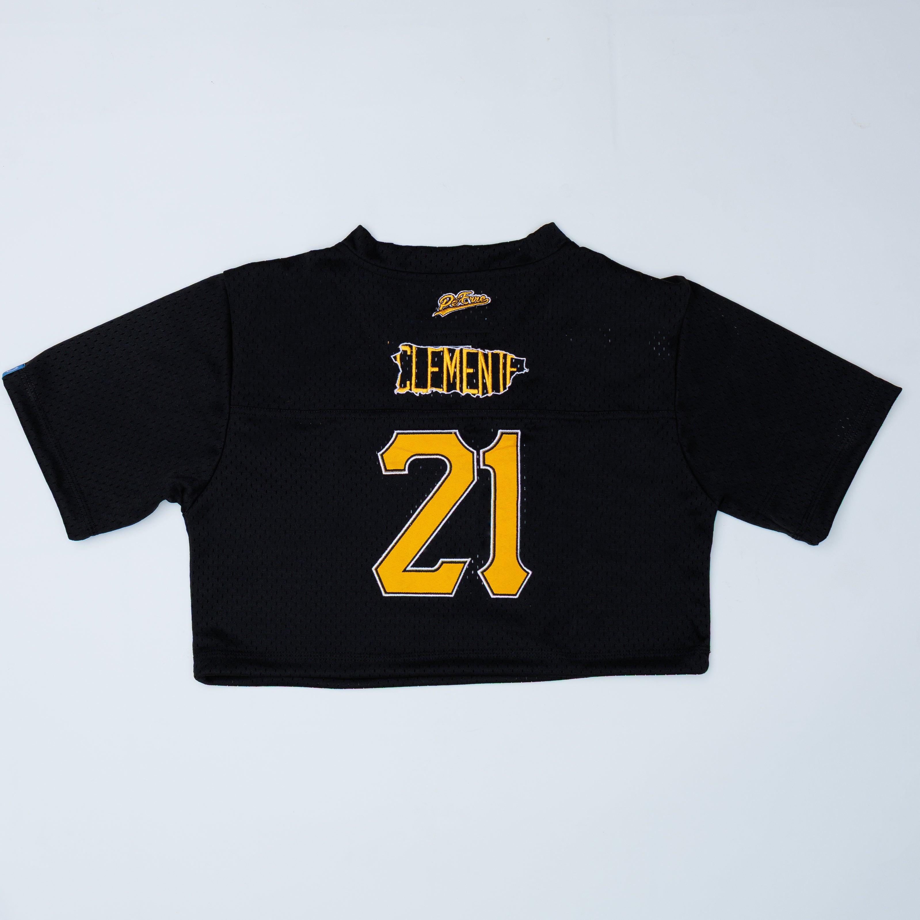 PéErre Clemente Edition Football Crop Top Jersey in Black/Yellow