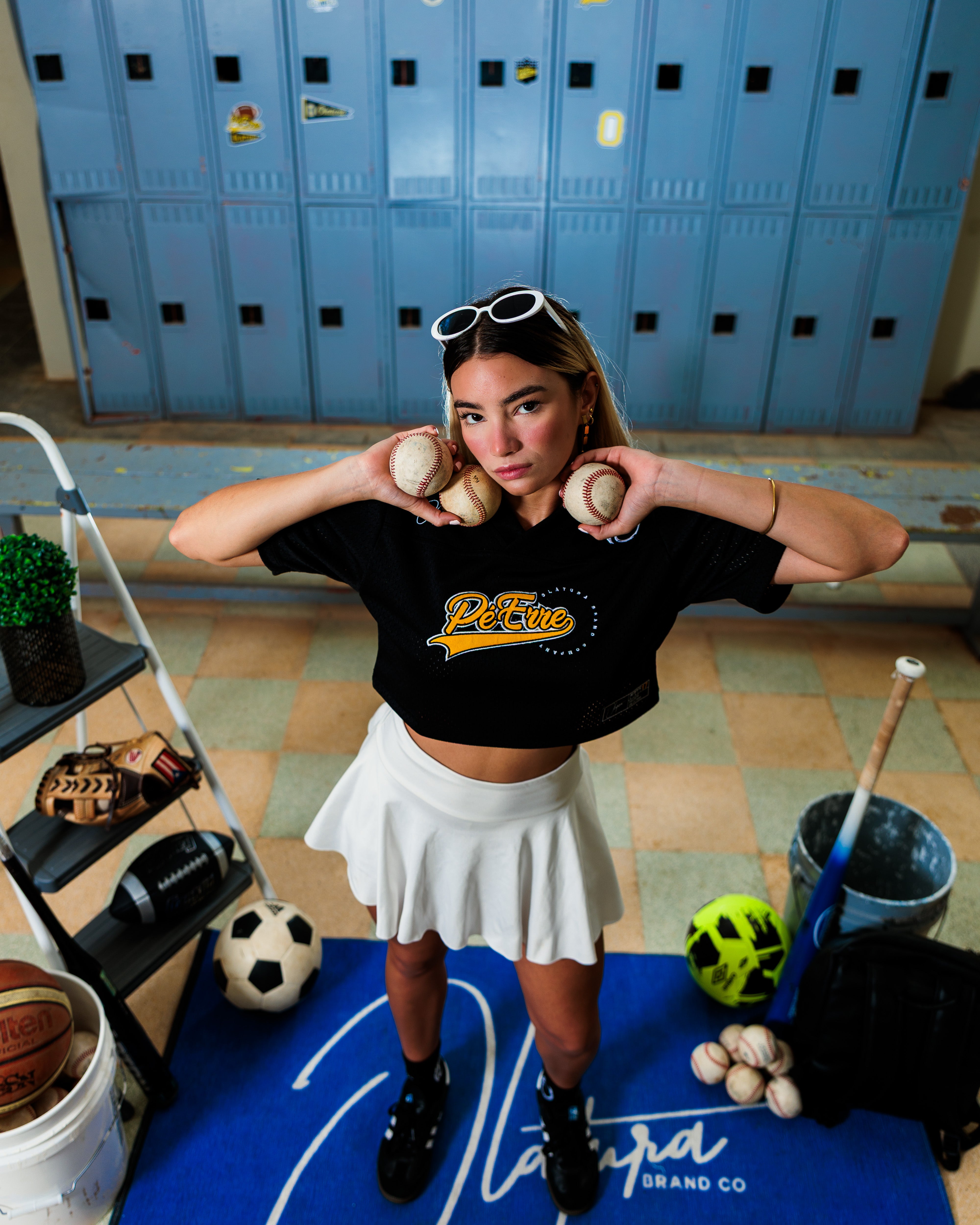 PéErre Clemente Edition Football Crop Top Jersey in Black/Yellow