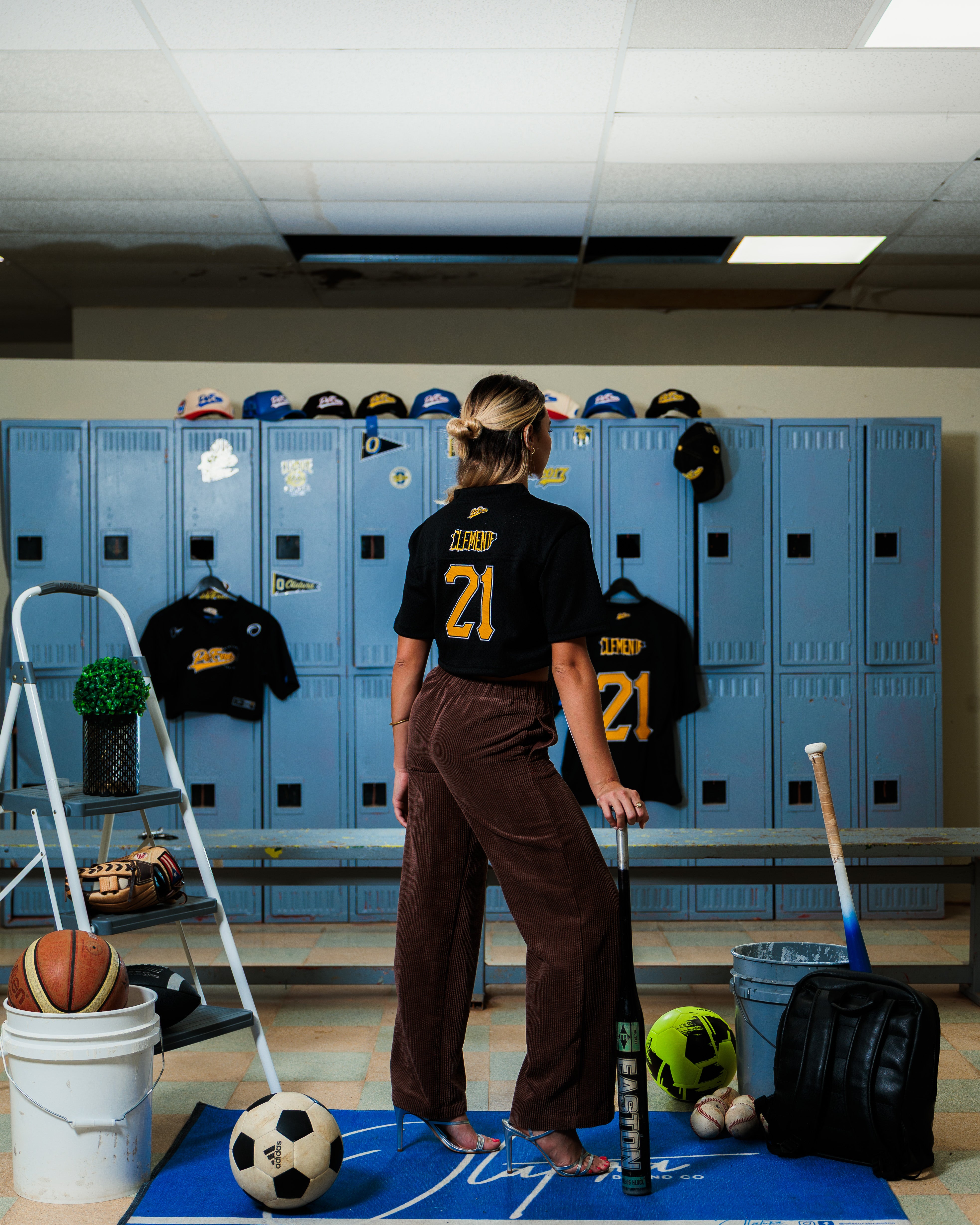 PéErre Clemente Edition Football Crop Top Jersey in Black/Yellow