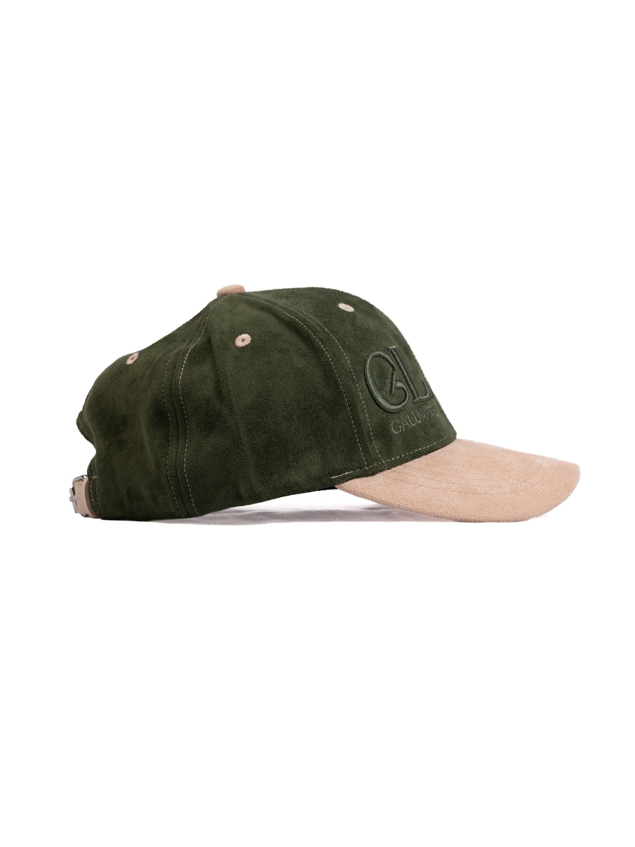 Boquerón Bay Green Palm/Sand Beige Suede Trucker Cap