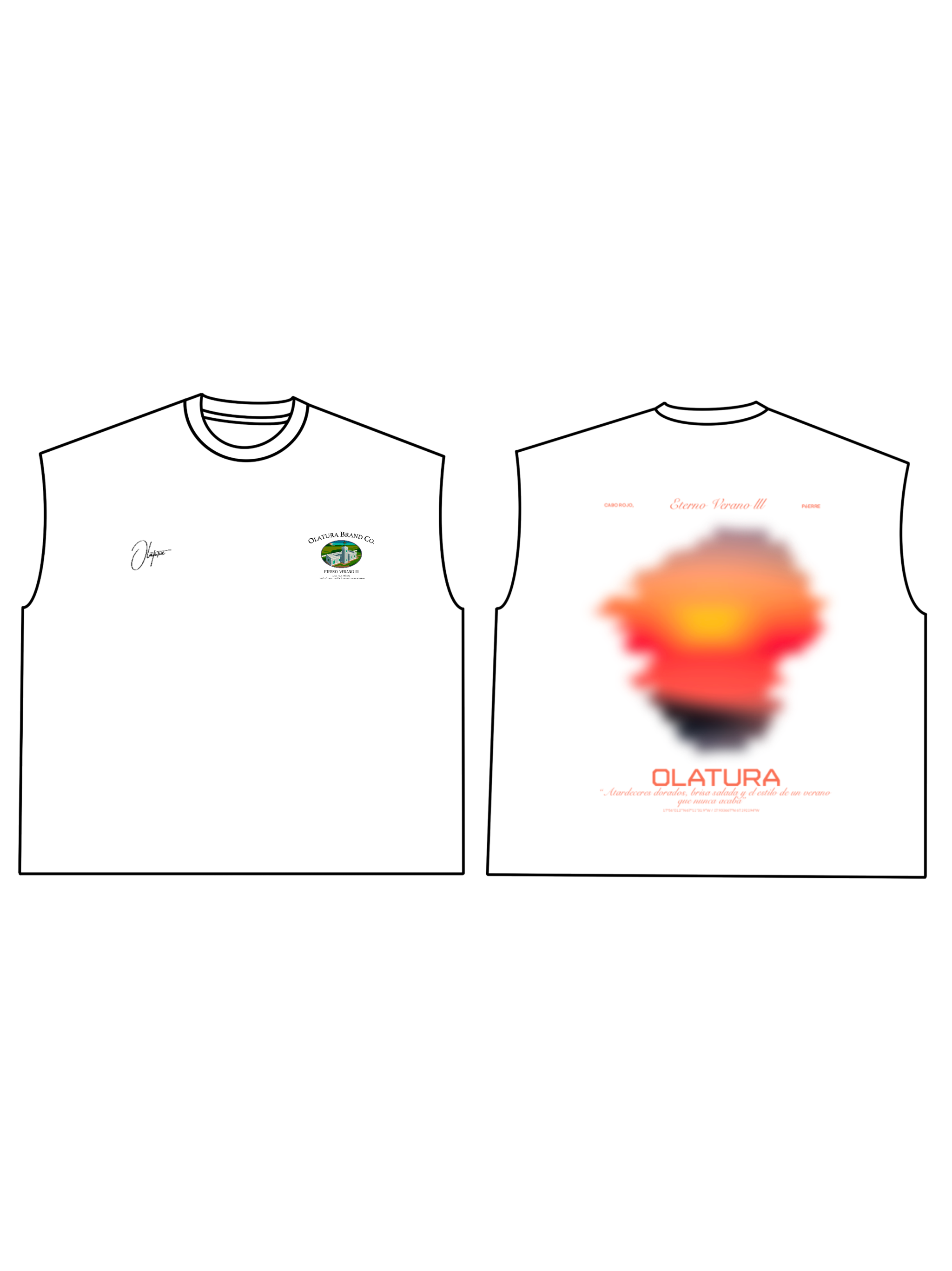 EV3 White & Sunset Muscle Tee