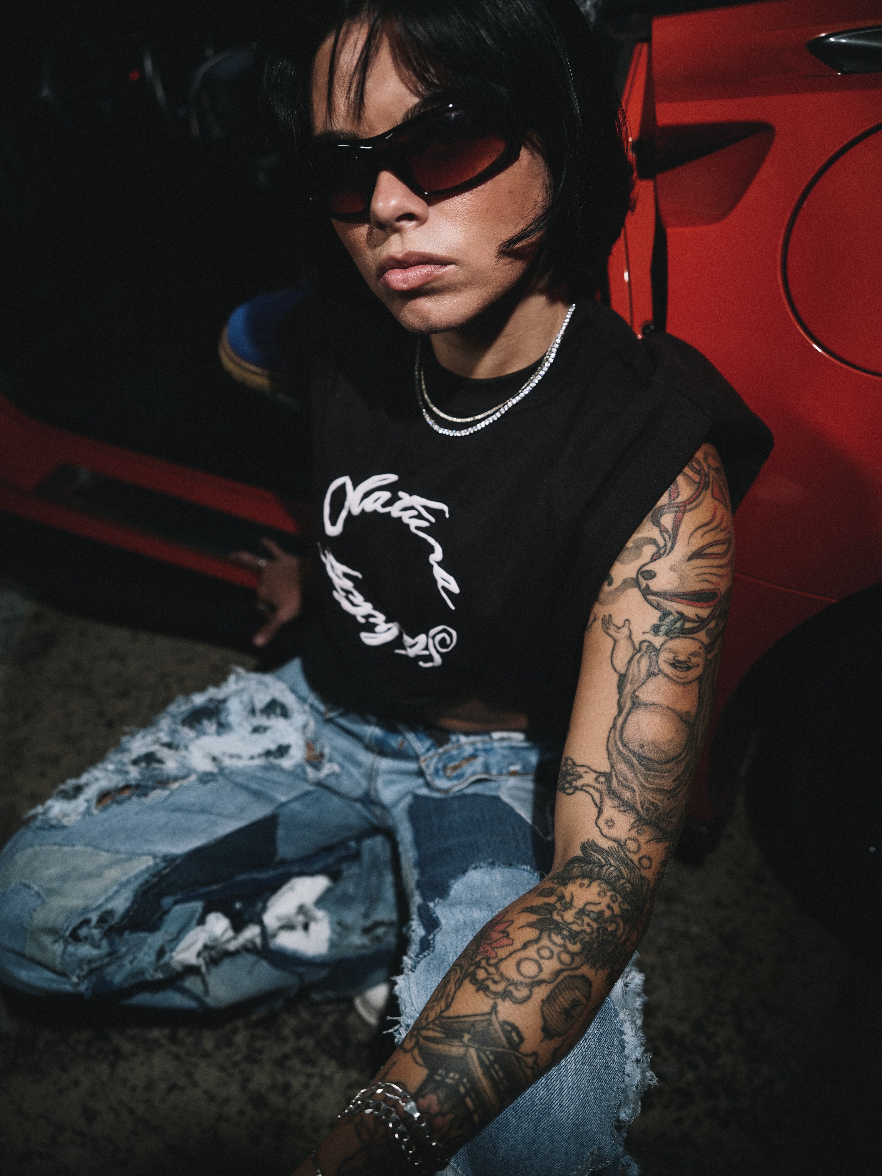 OLATURA STABILITY Black/Wash Puff Muscle Tee