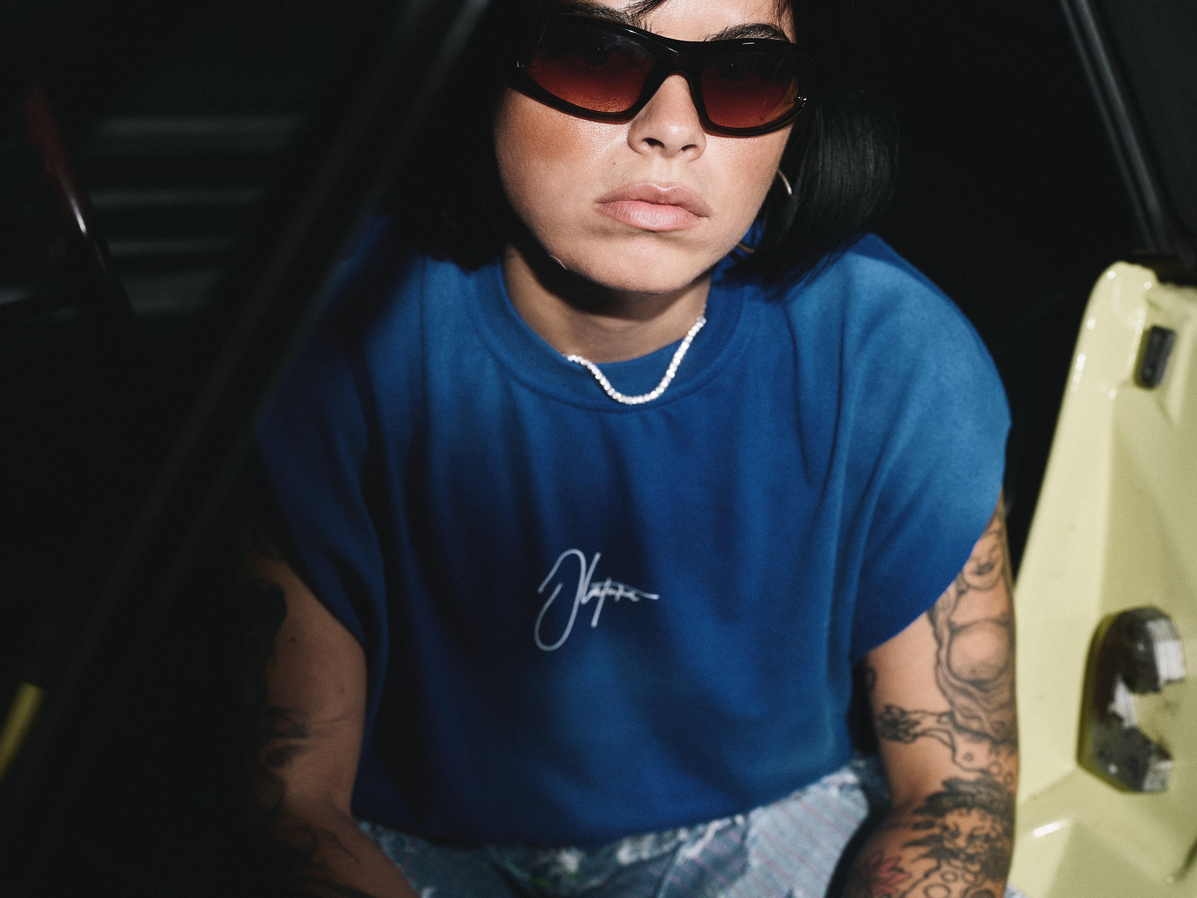 OLATURA Blue/Wash Puff Muscle Tee