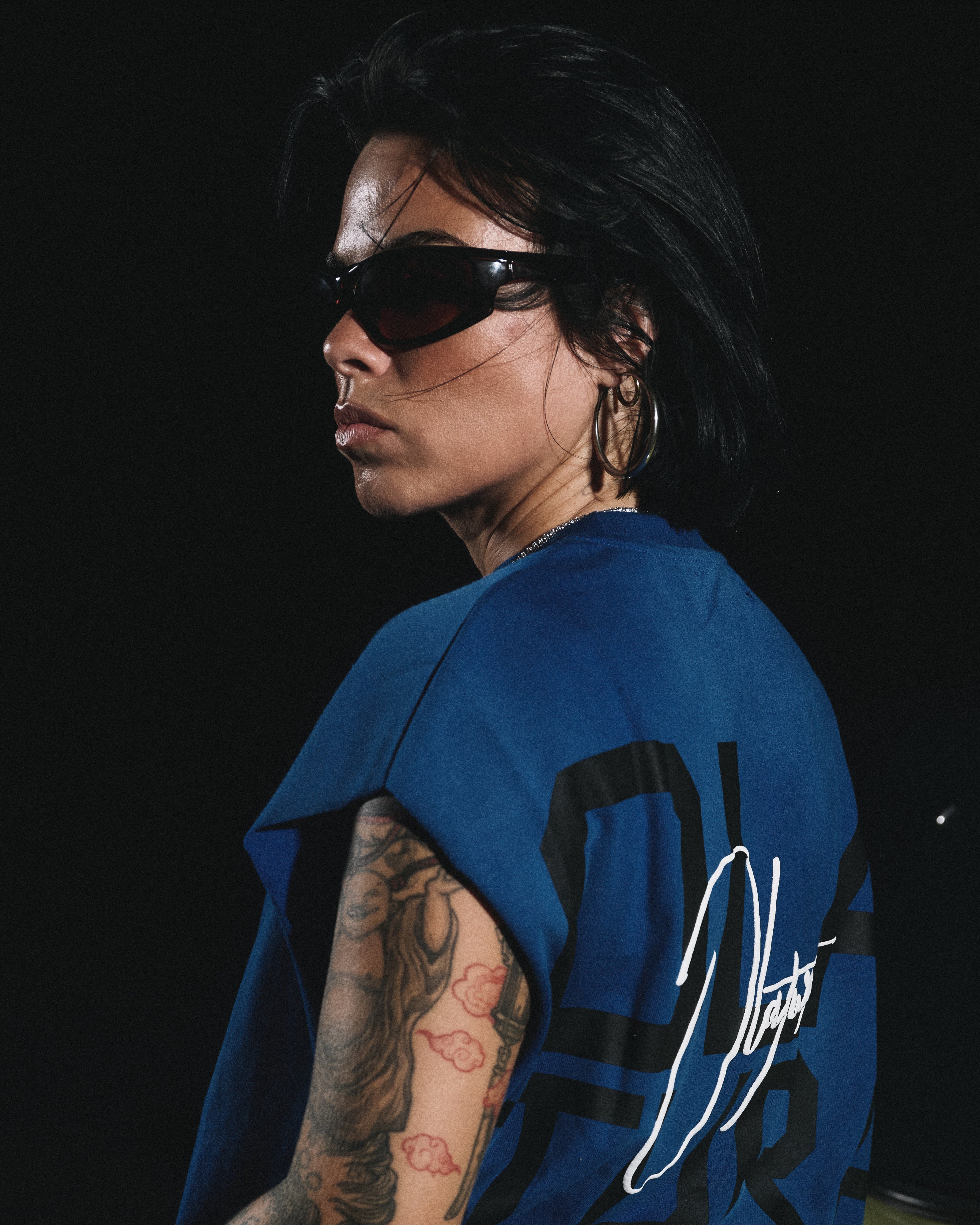 OLATURA Blue/Wash Puff Muscle Tee